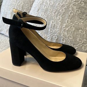 Marc Fisher Black Suede Mary Jane Heel size 8.5